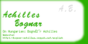 achilles bognar business card